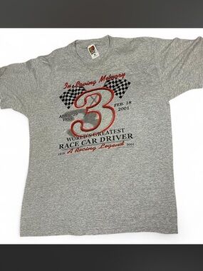 Vintage RIP Dale Earnhardt Remembrance Grey Graphic Tee Shirt Size Large